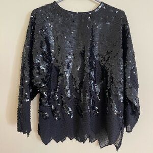 Vintage Beaded Embellished Sequin Blouse Women  Size M US